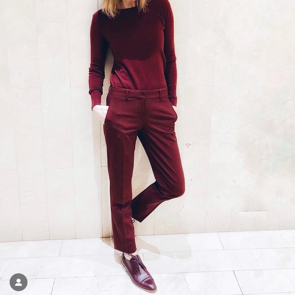 Theory cropped pants, Burgundy Red, 00 - Picture 1 of 4